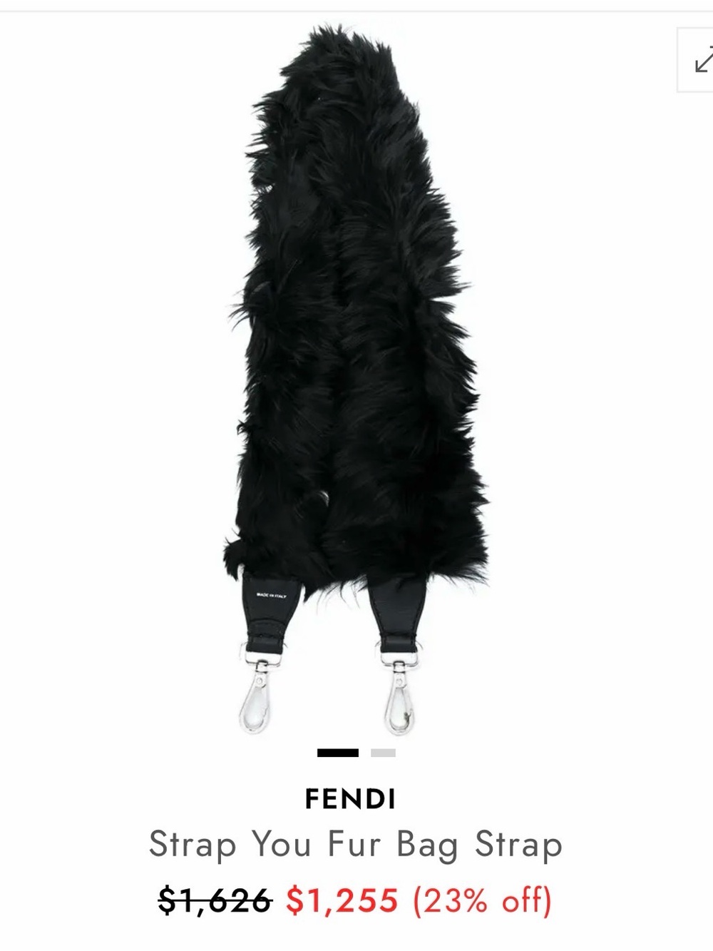 Fendi Strap You Fur Bag Strap black alpaca $1600